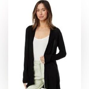 Joan Vass Black Open Front Cardigan A0314